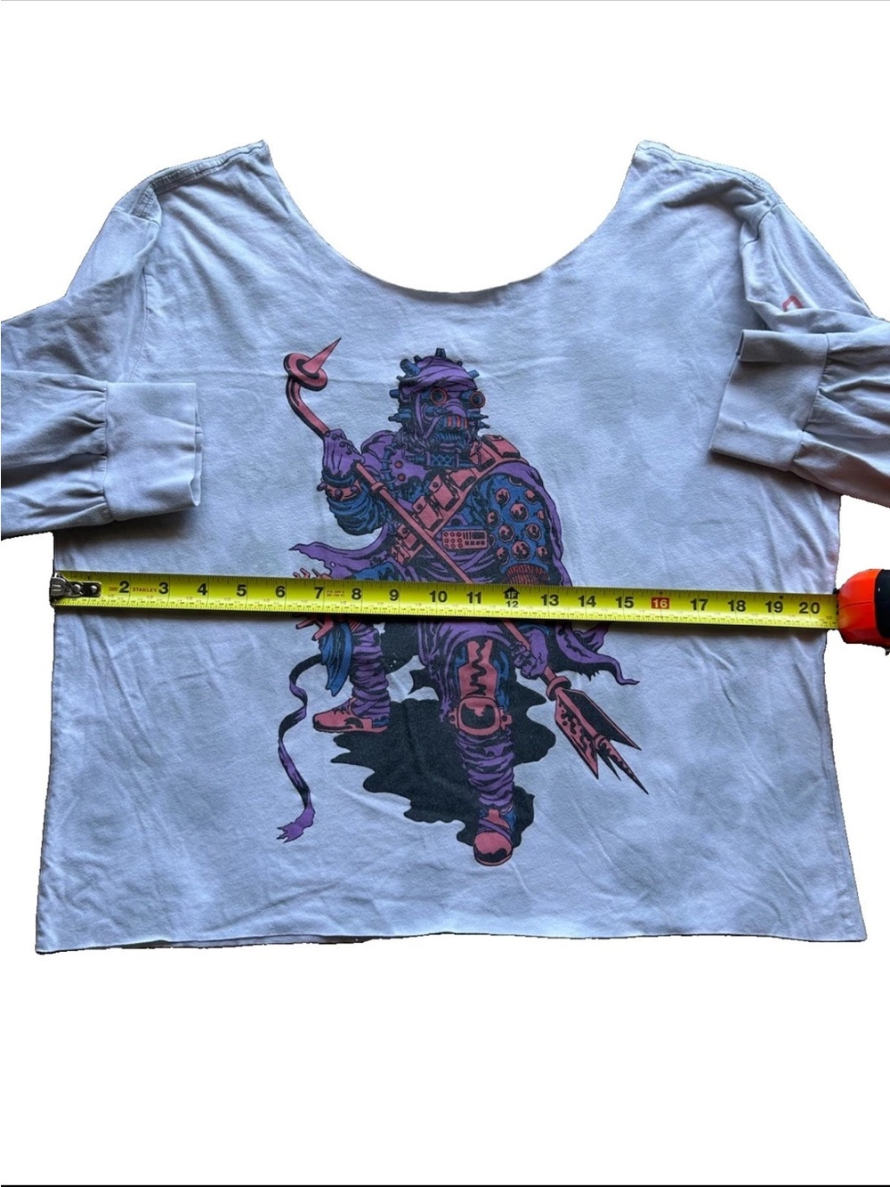 Y2K Indie Sleaze Star Wars Off The Shoulder Long Sleeve Tee Oversized 90s Sci Fi - Picture 7 of 8